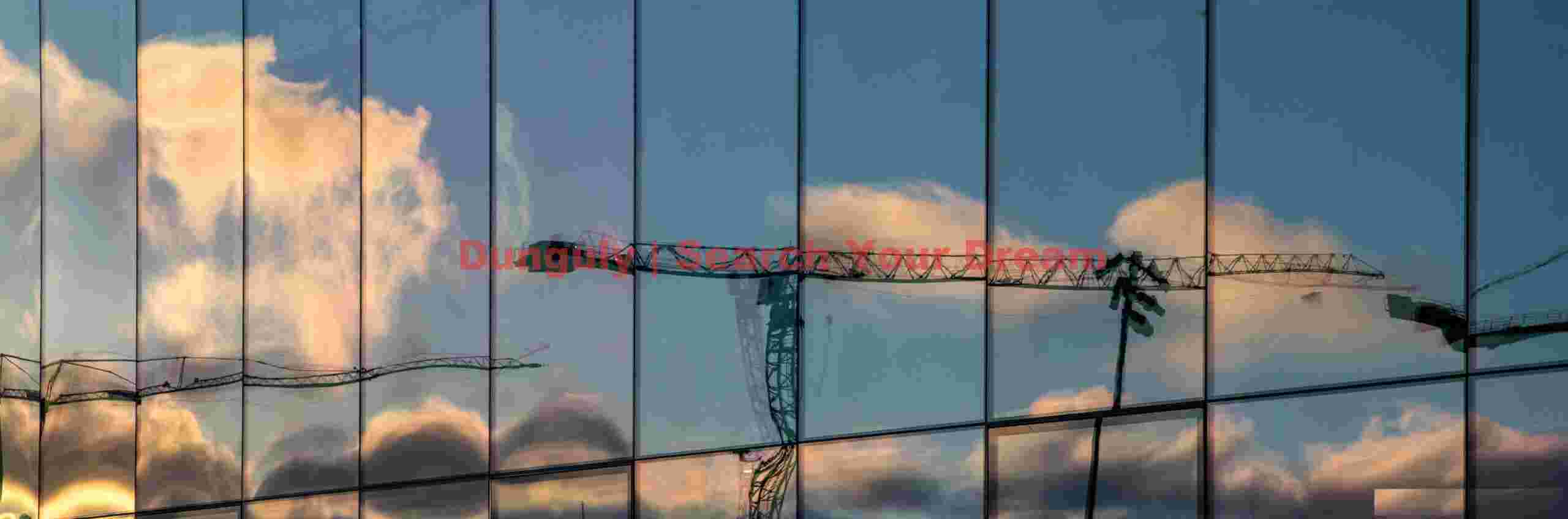 Reykjavic under construction; Reflection in windows of the Harpa