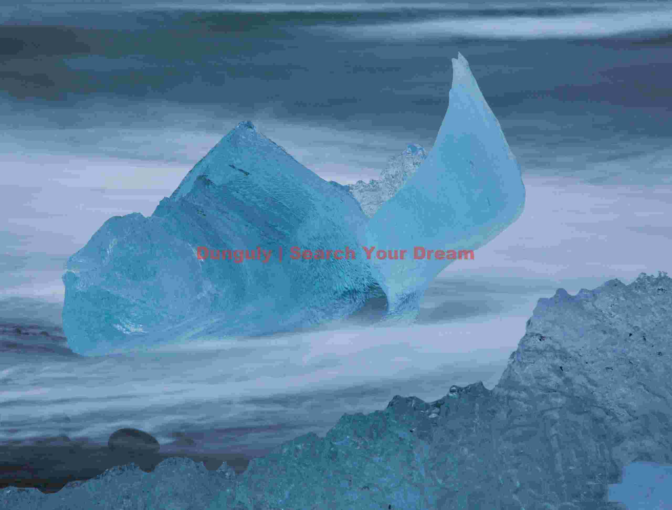 Glacial Ice Formation at Rhino horn Jokelberg, Jokulsa beach, South Iceland