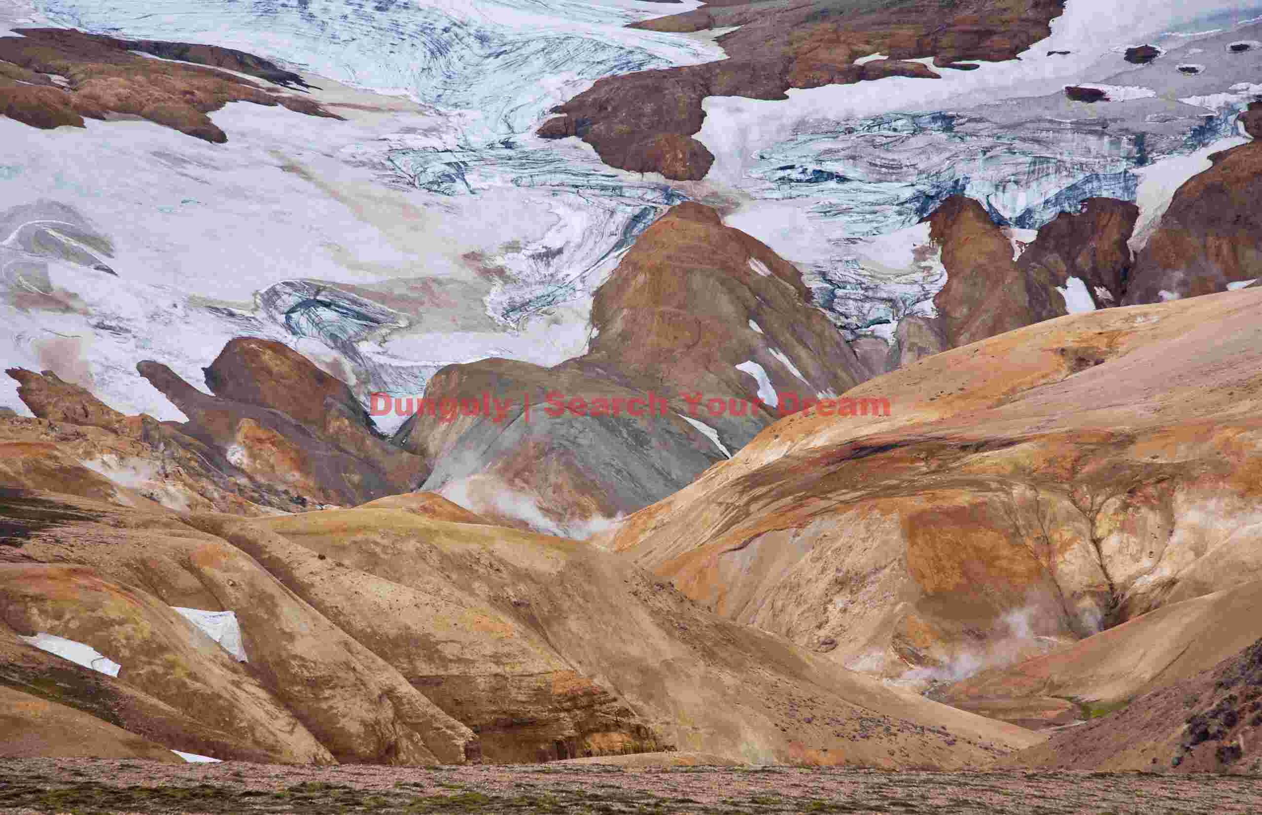 Glacial Ice Formation at Rhyolite and glacier