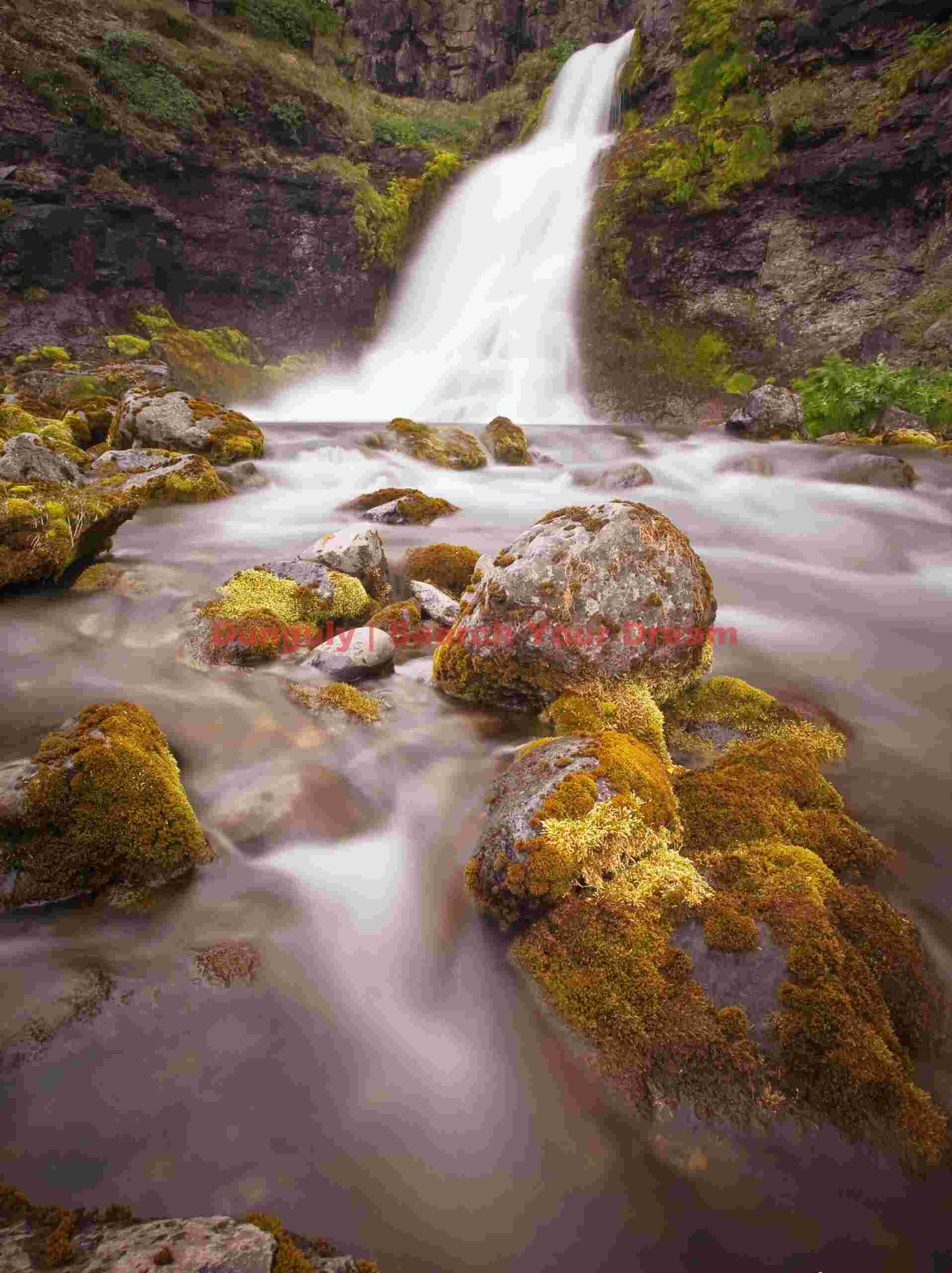 Roadside waterfall, Western Fjords