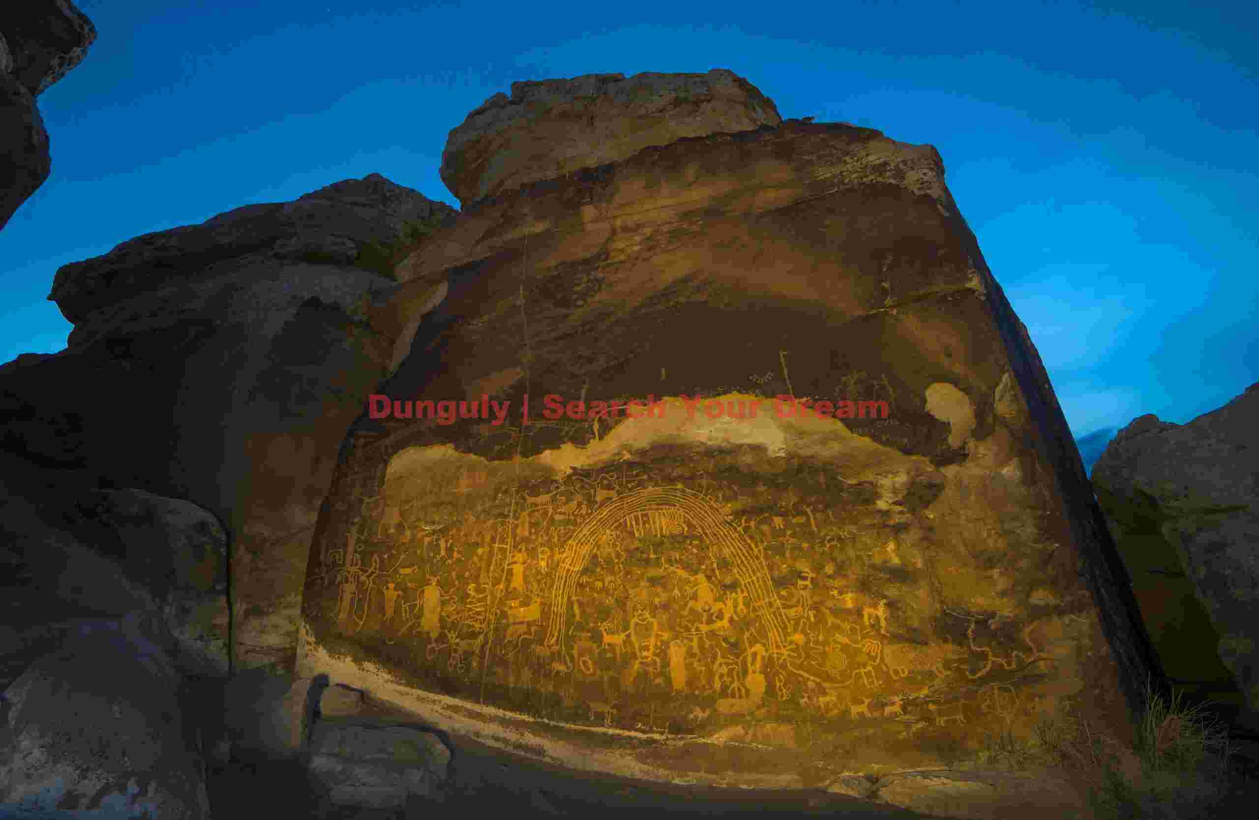 Light-Painted Rochester Panel Petroglyphs