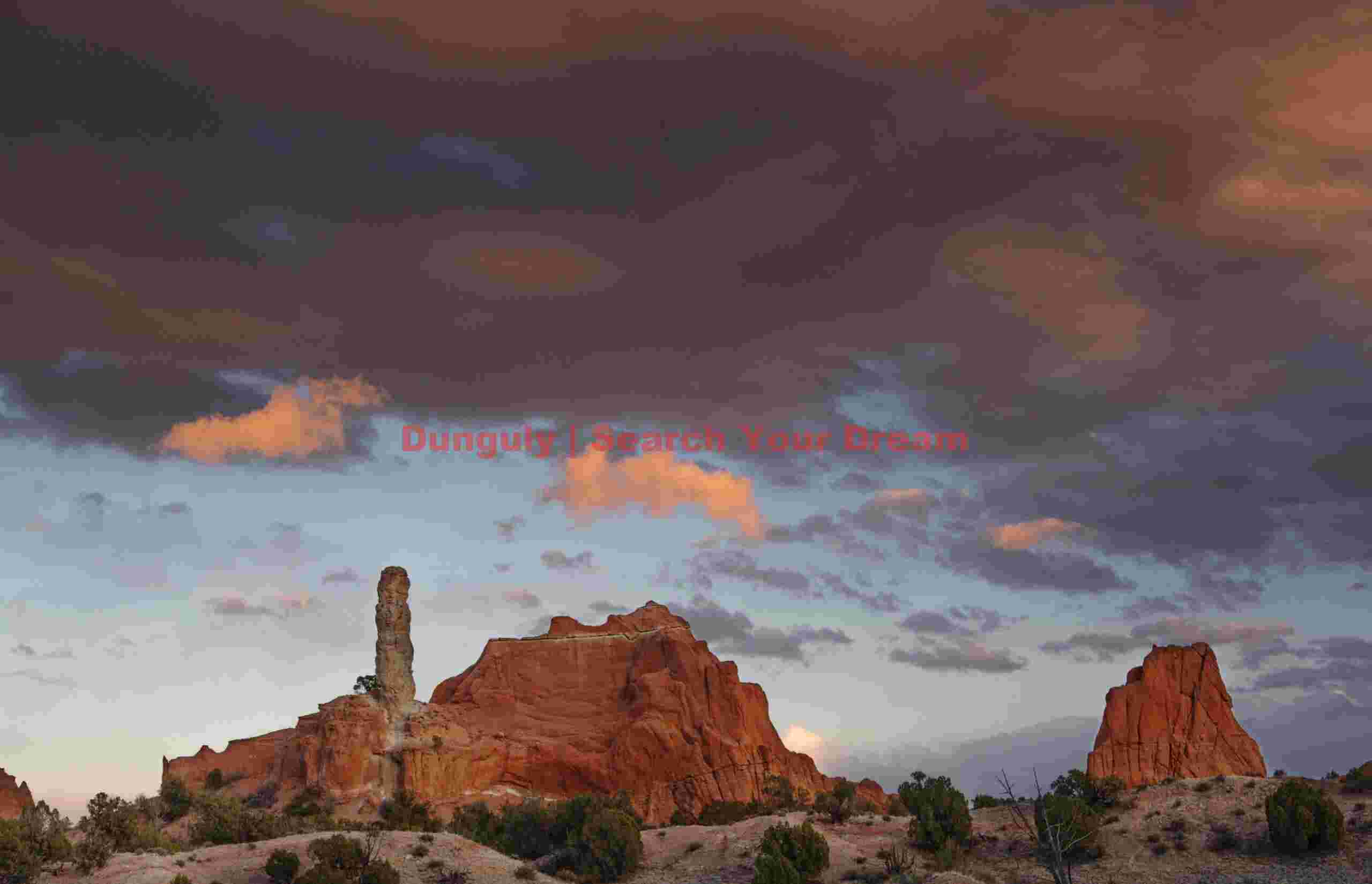 Sandstone Spire with Evening Clouds - Kodachrome Basin