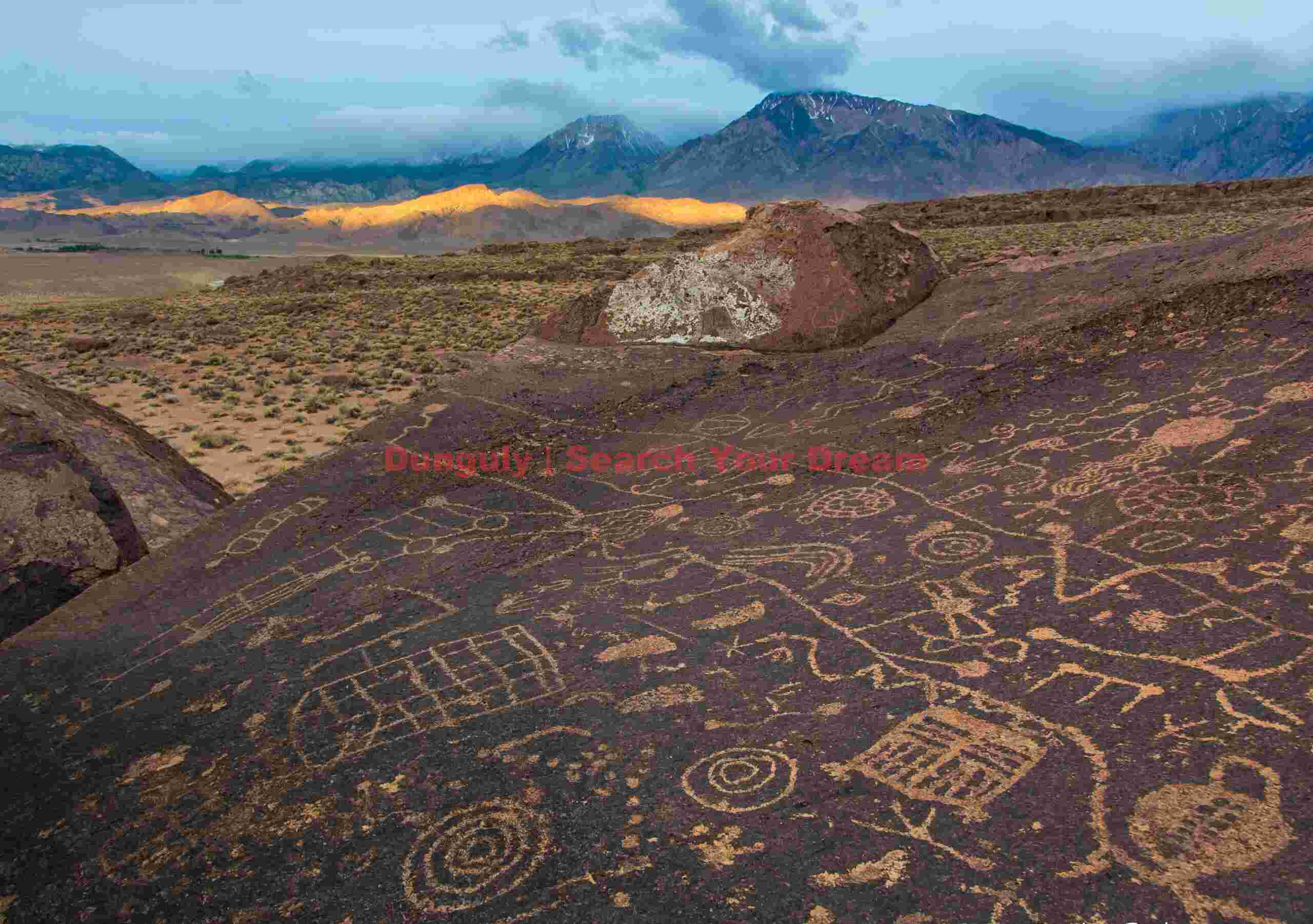 Sky-Rock Petroglyph in Morning Light