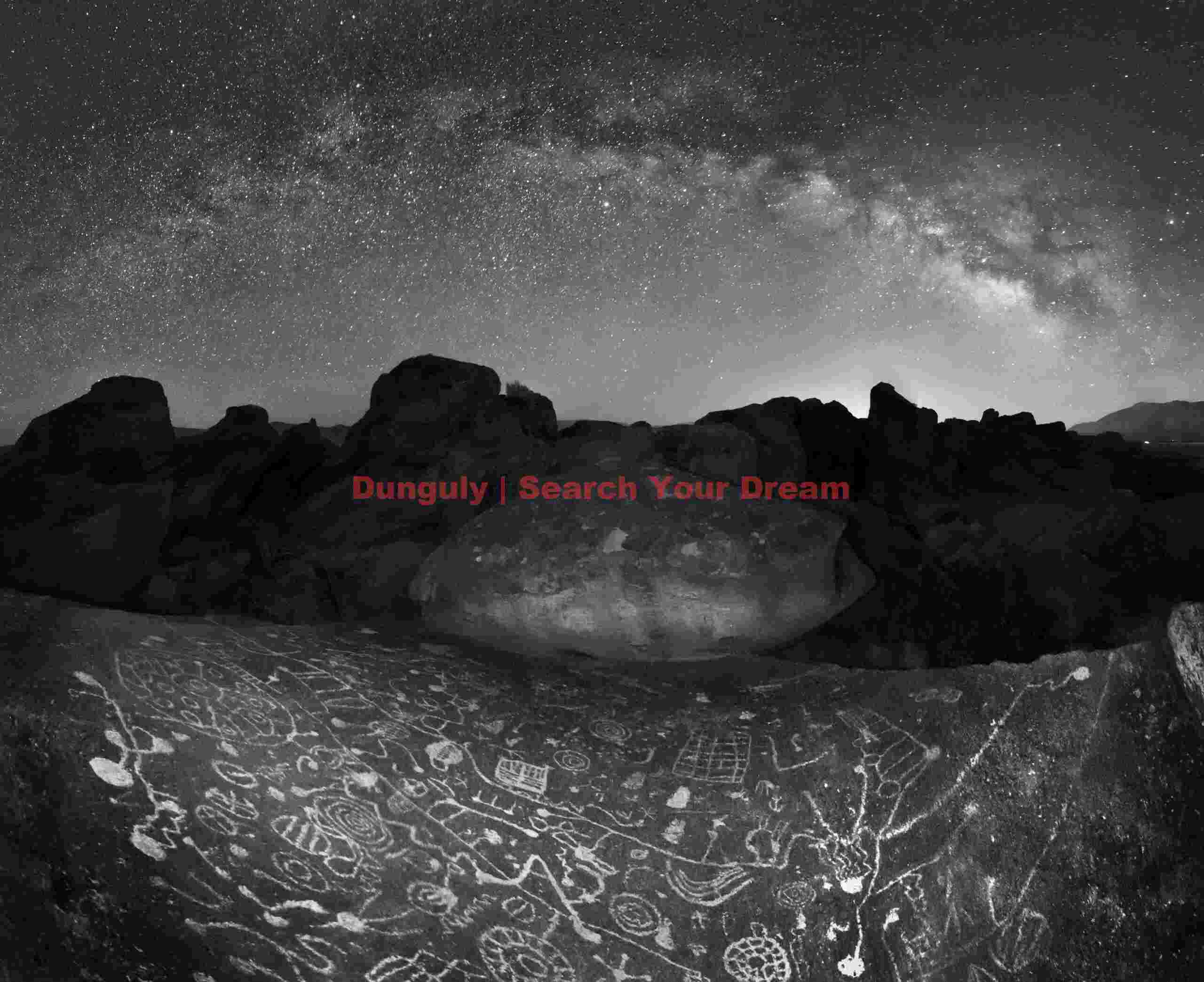 Sky Rock Petroglyph Below the Milky Way