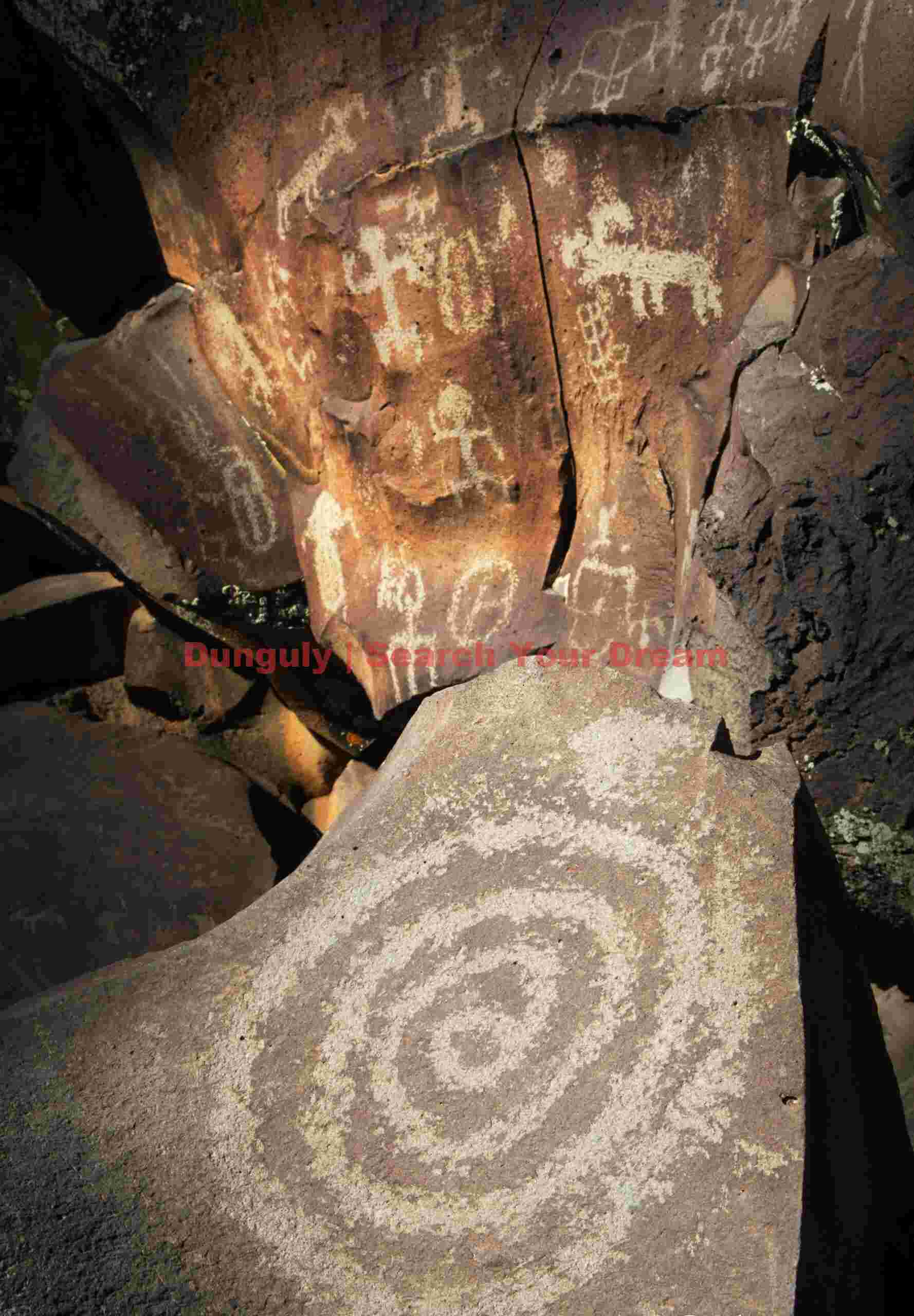 Spiral, Anthropomorphs and Bighorn Sheep at Nampaweep