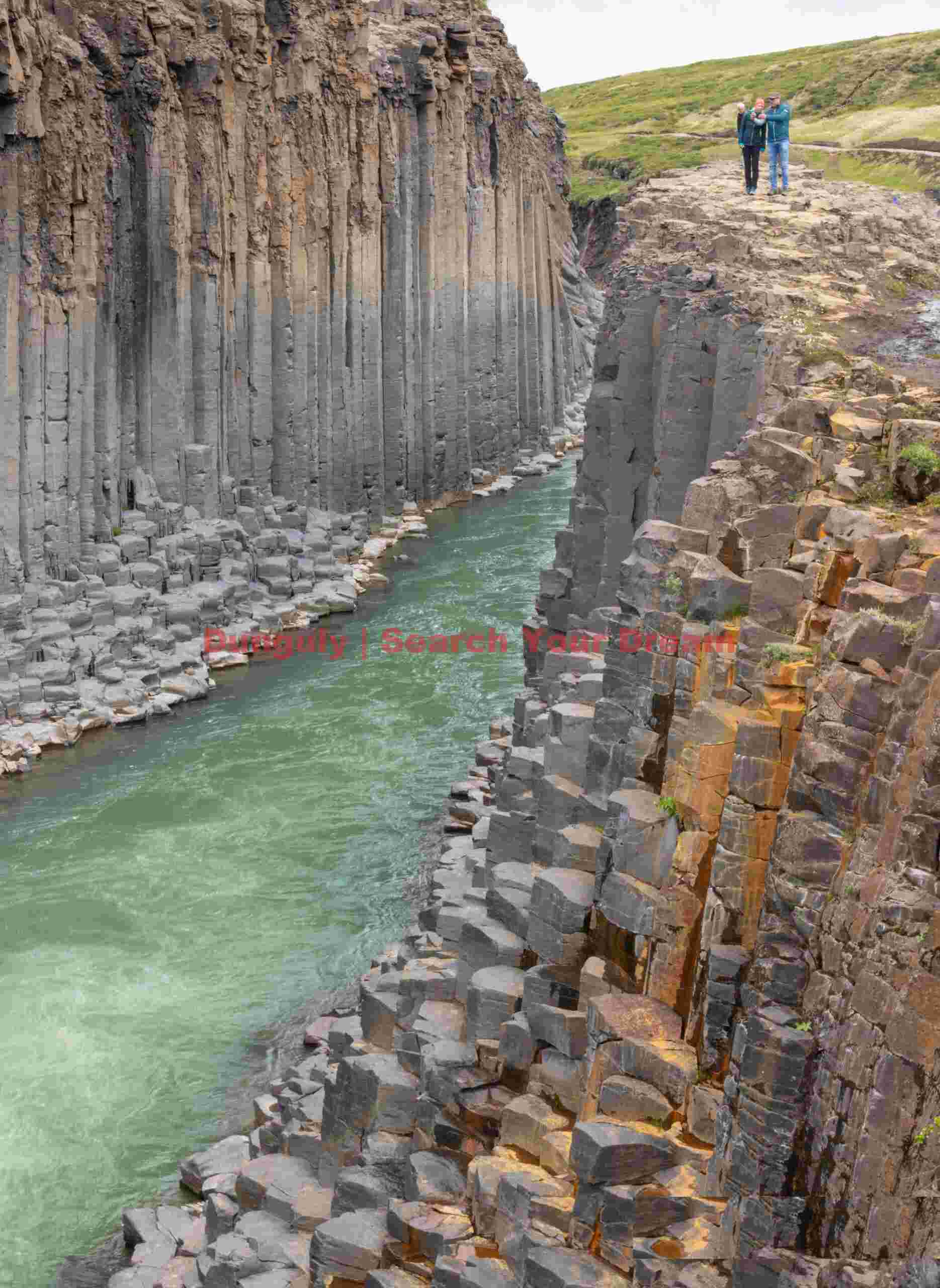Geological Marvel: Stuðlagil Canyon - the right (east) side to view the canyon