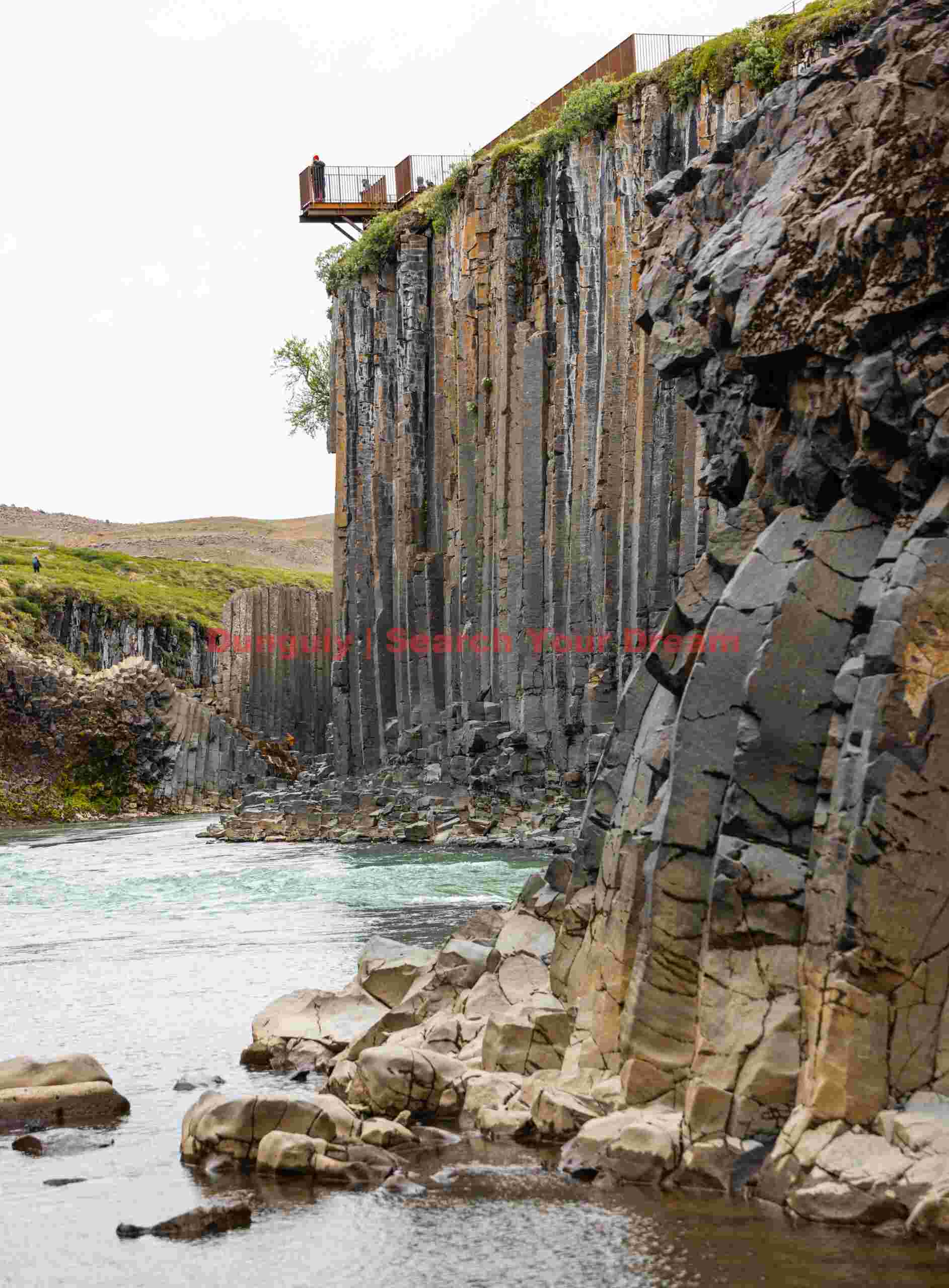 Geological Marvel: Stuðlagil Canyon - the viewing platform on the wrong side
