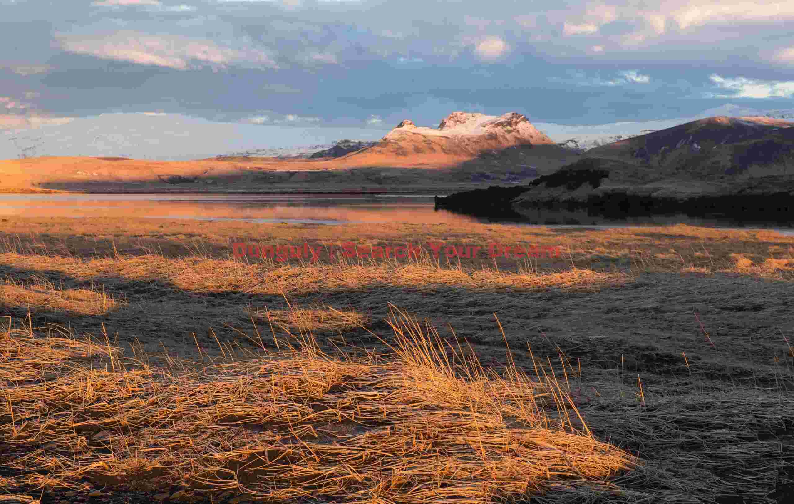 Glacial Ice Formation at Sunlit grasses lookingb toward Mýrdalsjökull glacier