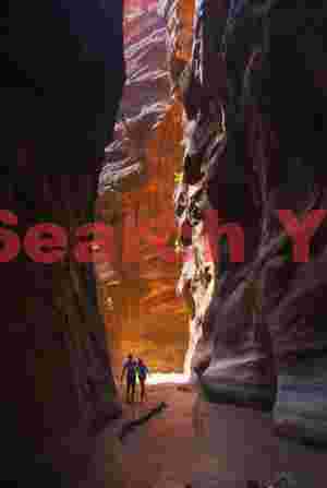 Two Figures Exploring the Virgin River Narrows