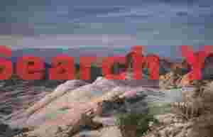 View over Yant Flat sandstone domes before sunrise