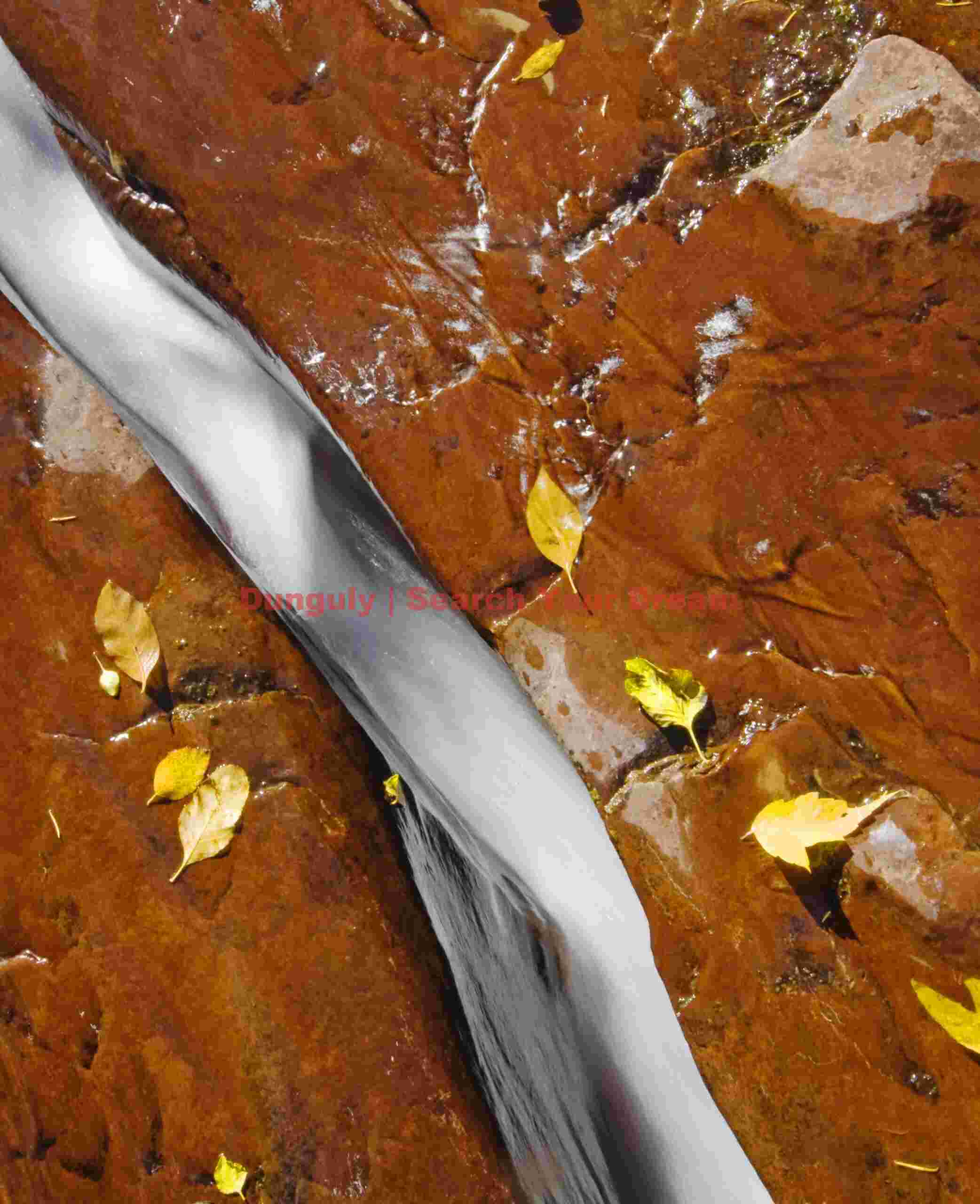 Autumn Waterslide - Fall Colors on Flowing Stone