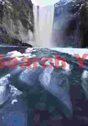 Winter ice patterns below Skogafoss