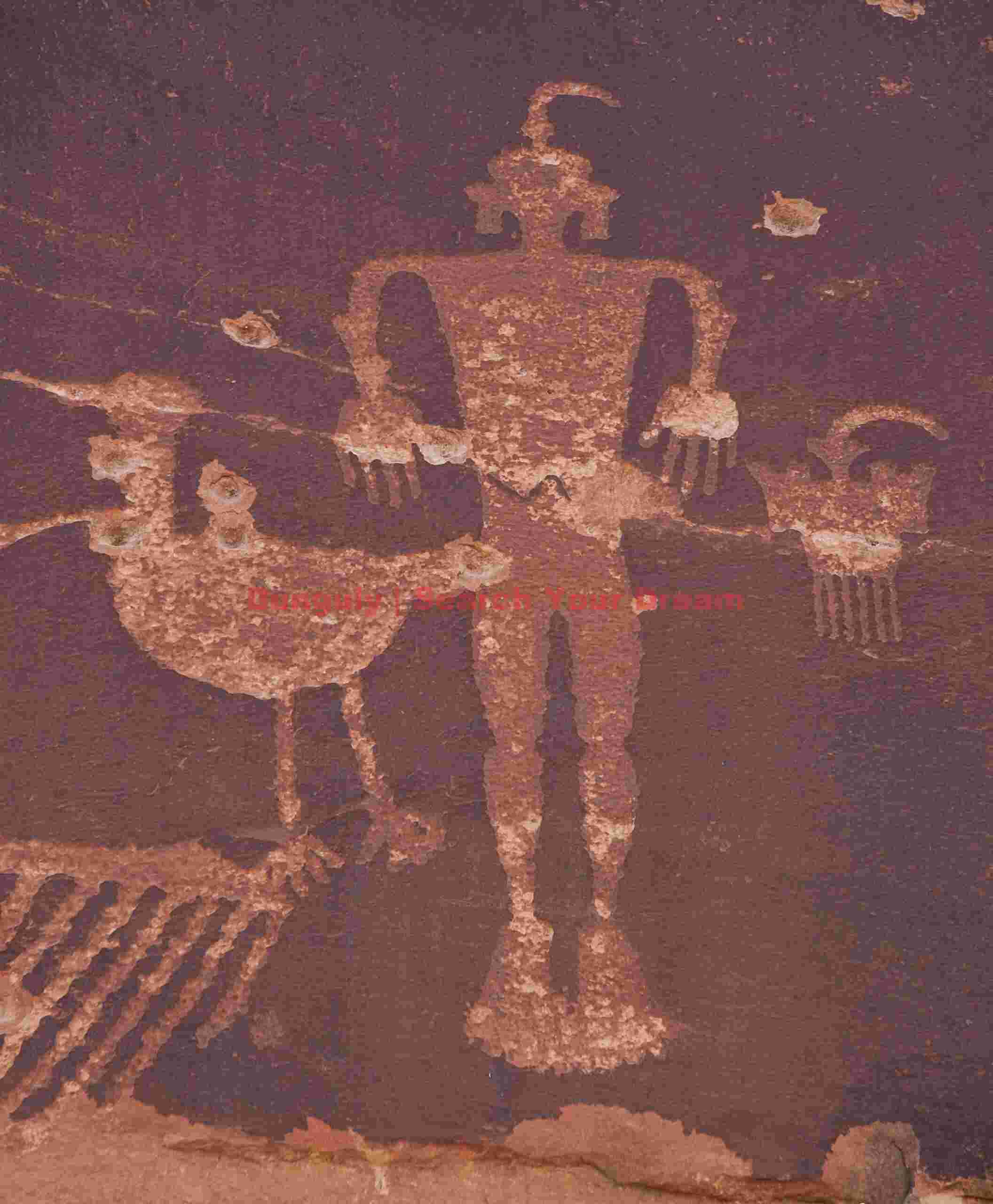 Wolfman Petroglyph Panel - Detail