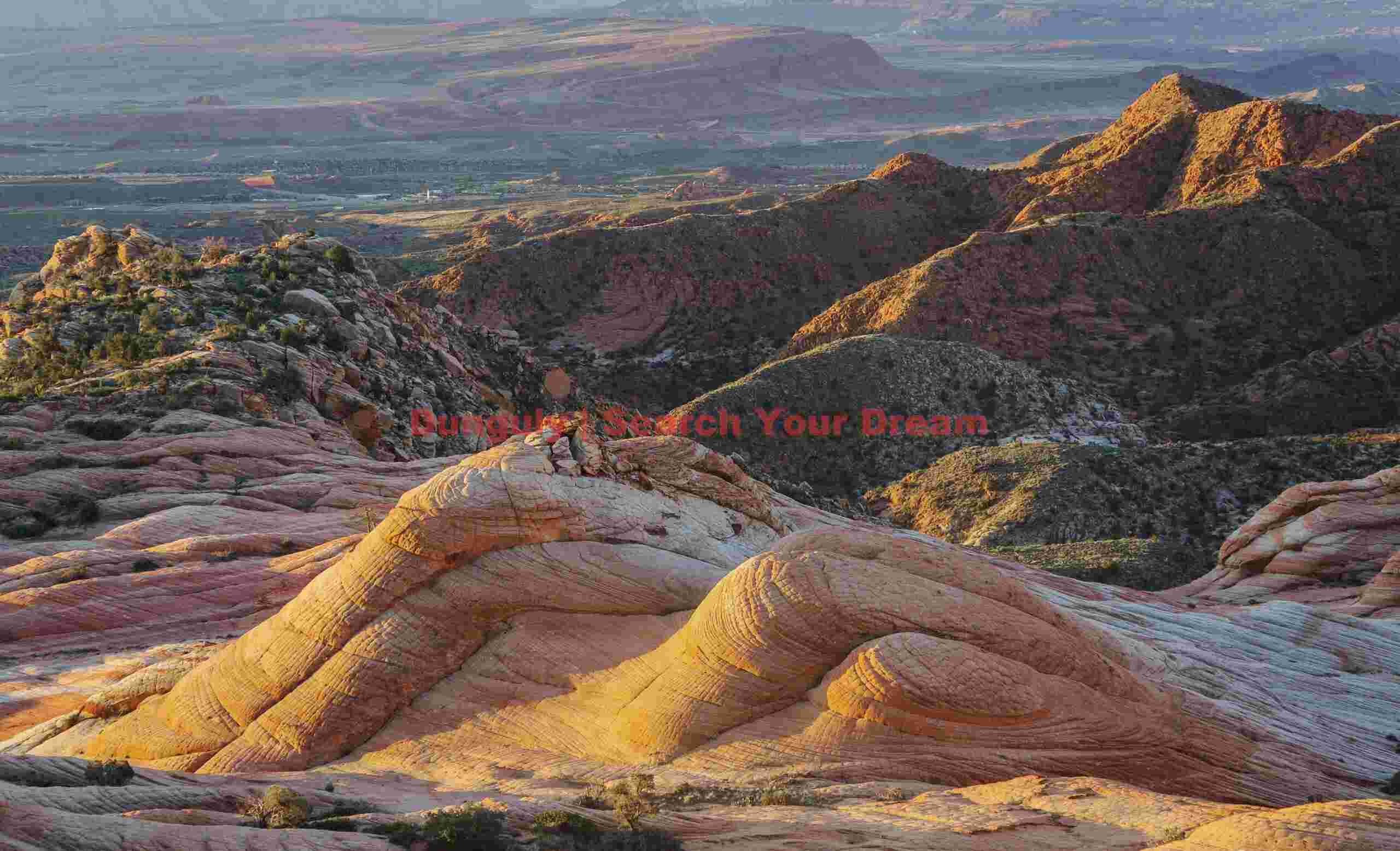 Yant Flat domes catching first sunlight