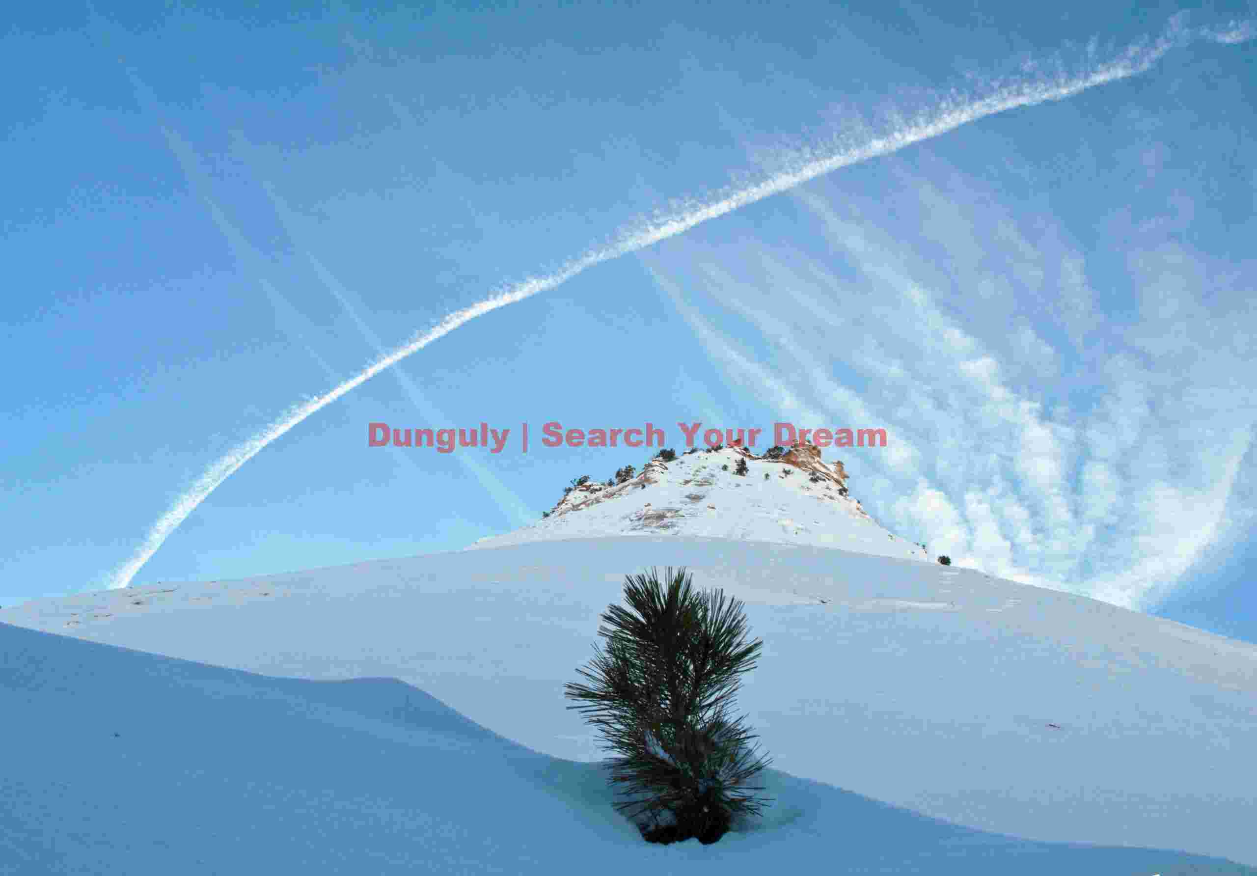 Zion - mesa with clouds and contrail