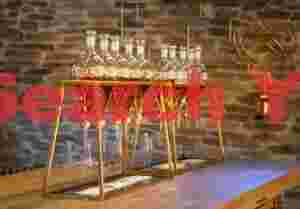 Array of single malts in titration flasks