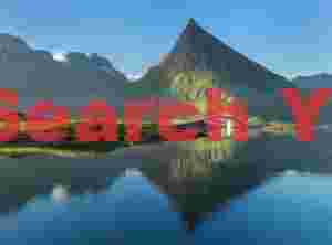 Bridge to Fredvang and 'Toblerone' mountain