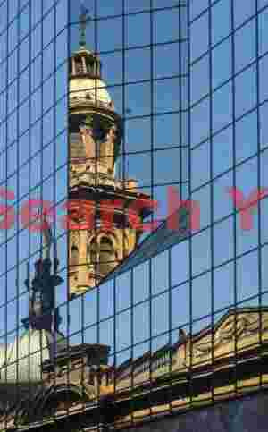 Cathedral Reflected in Santiago Waters