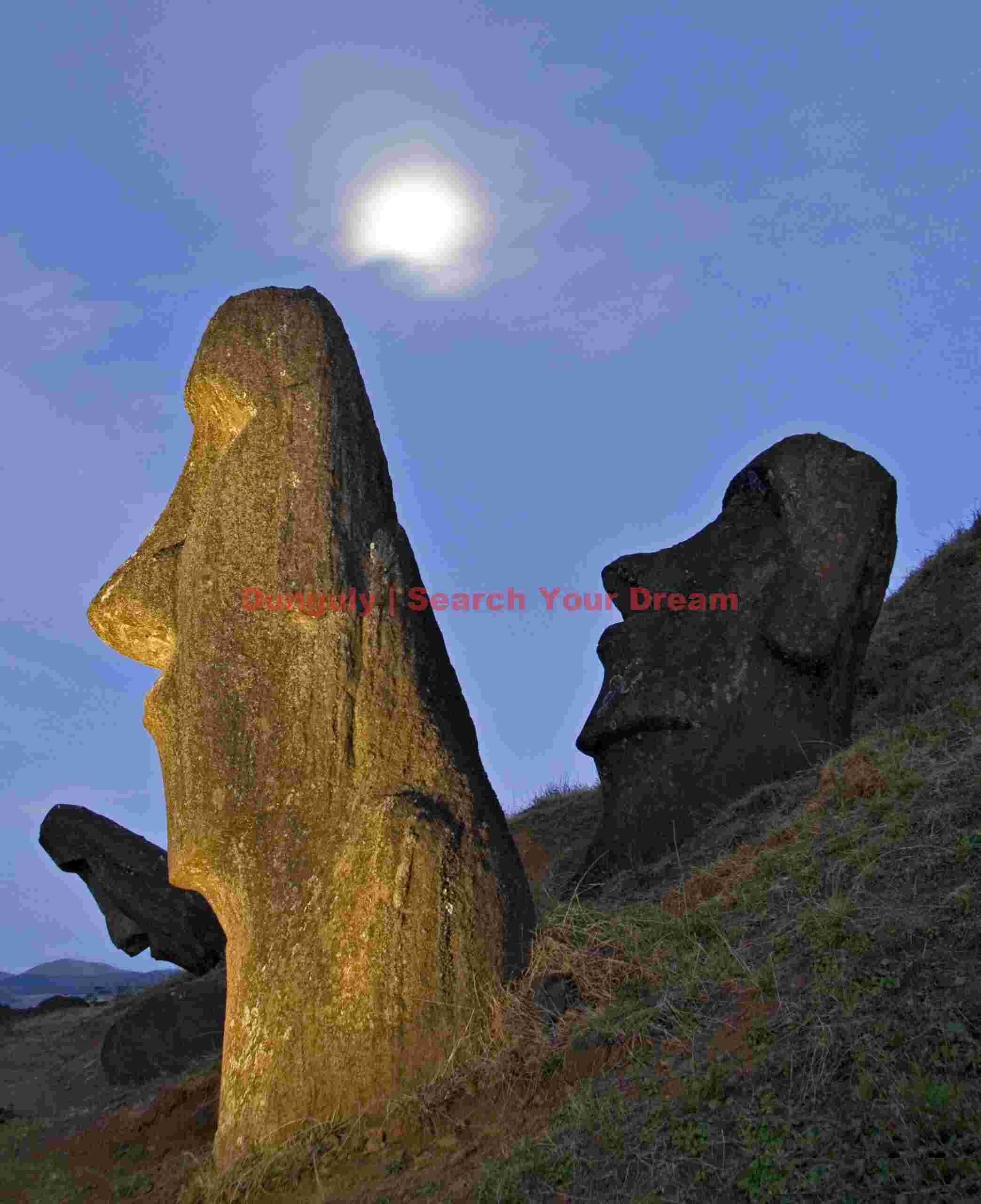 Easter Island - Rano Raraku - Three Moai Brothers