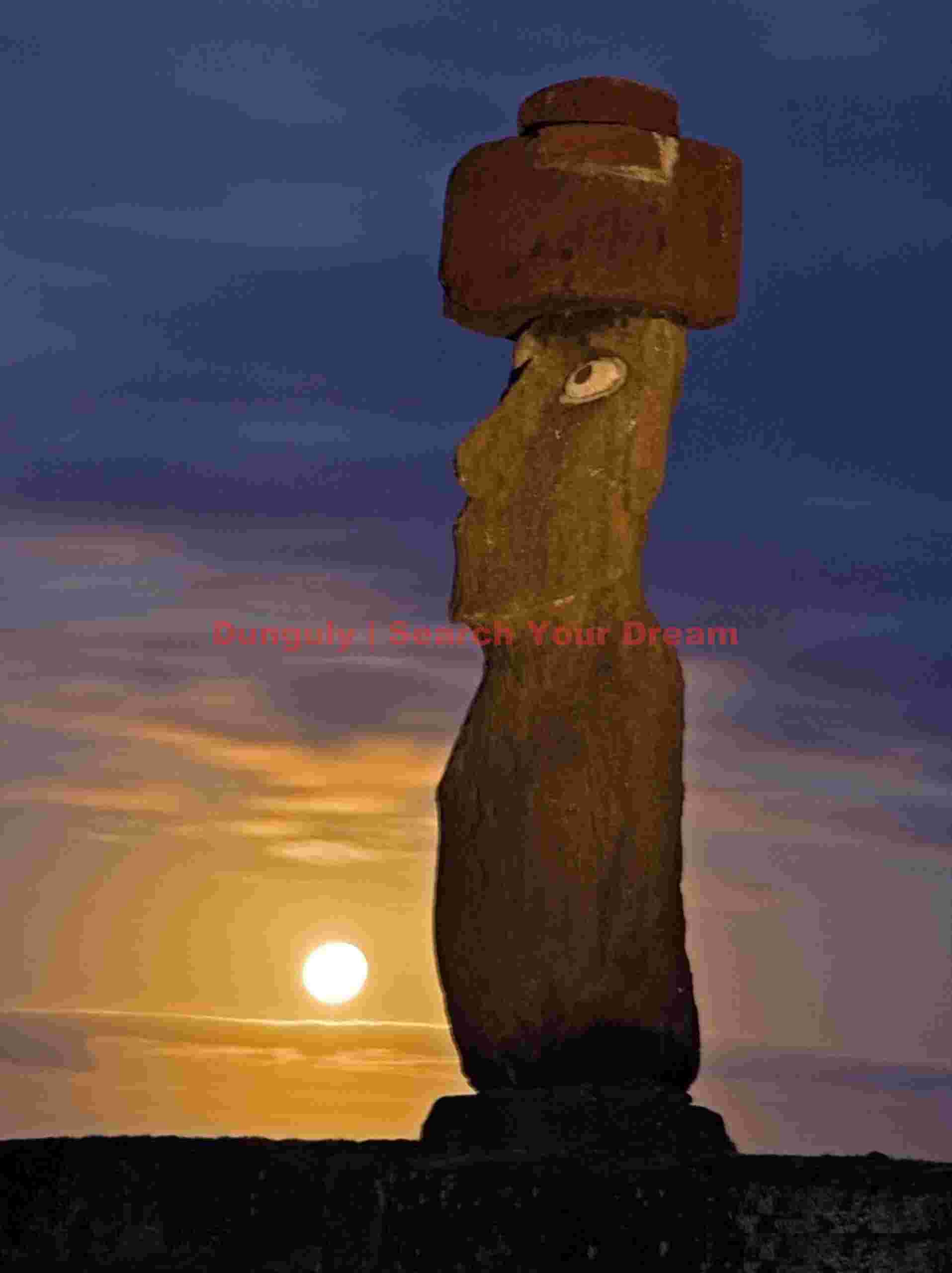 Easter Island - Tahai - Glowing Moonset