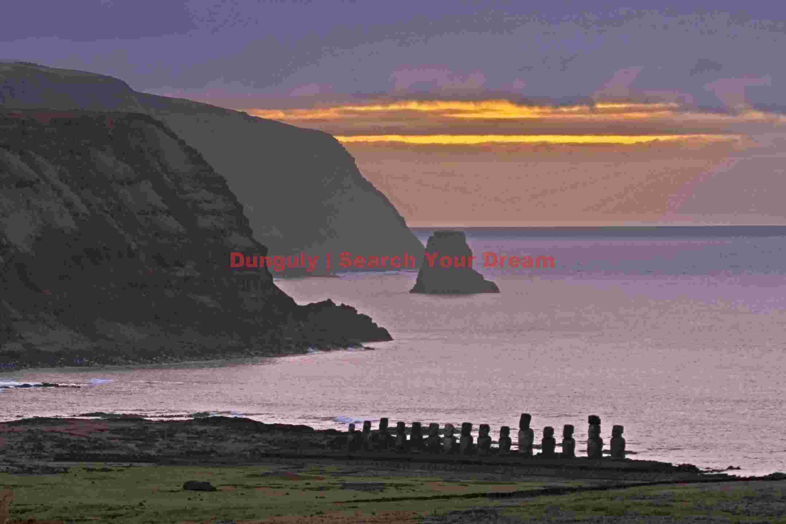 Easter Island - Tongariki - Sunrise From Rano Raraku