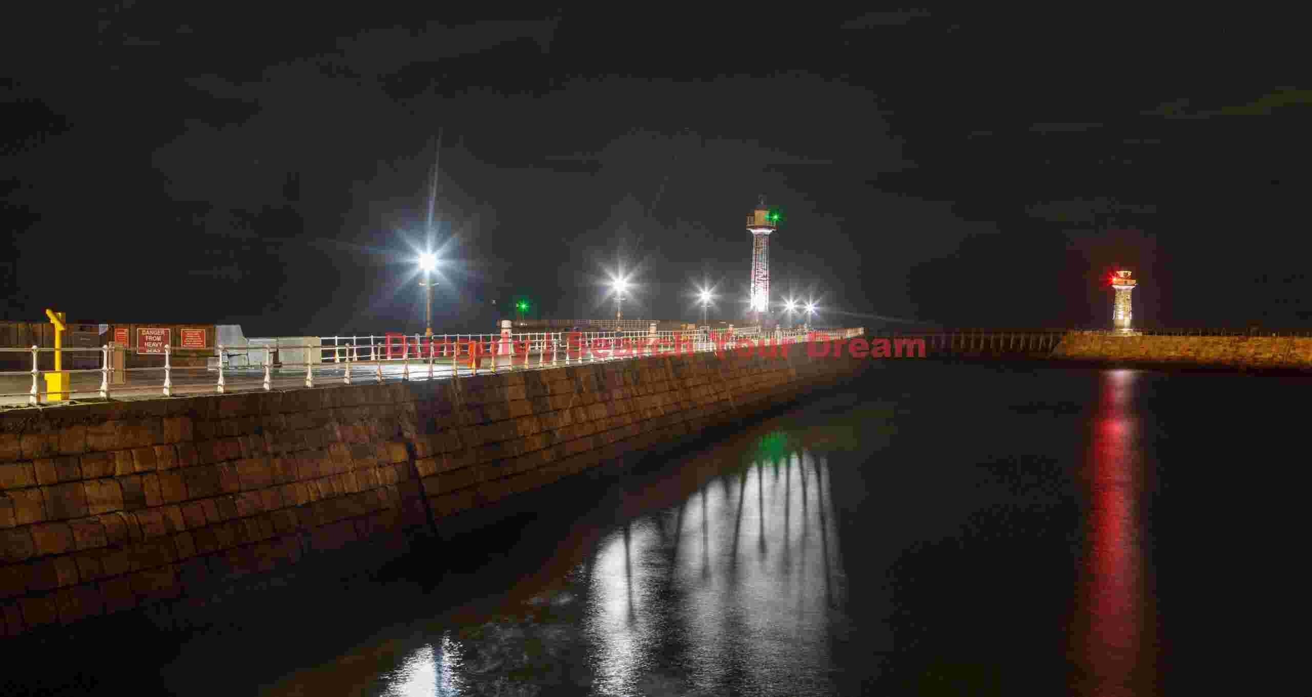 Harbour lights at night