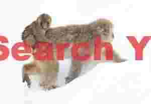 Mother running through snow with baby on back