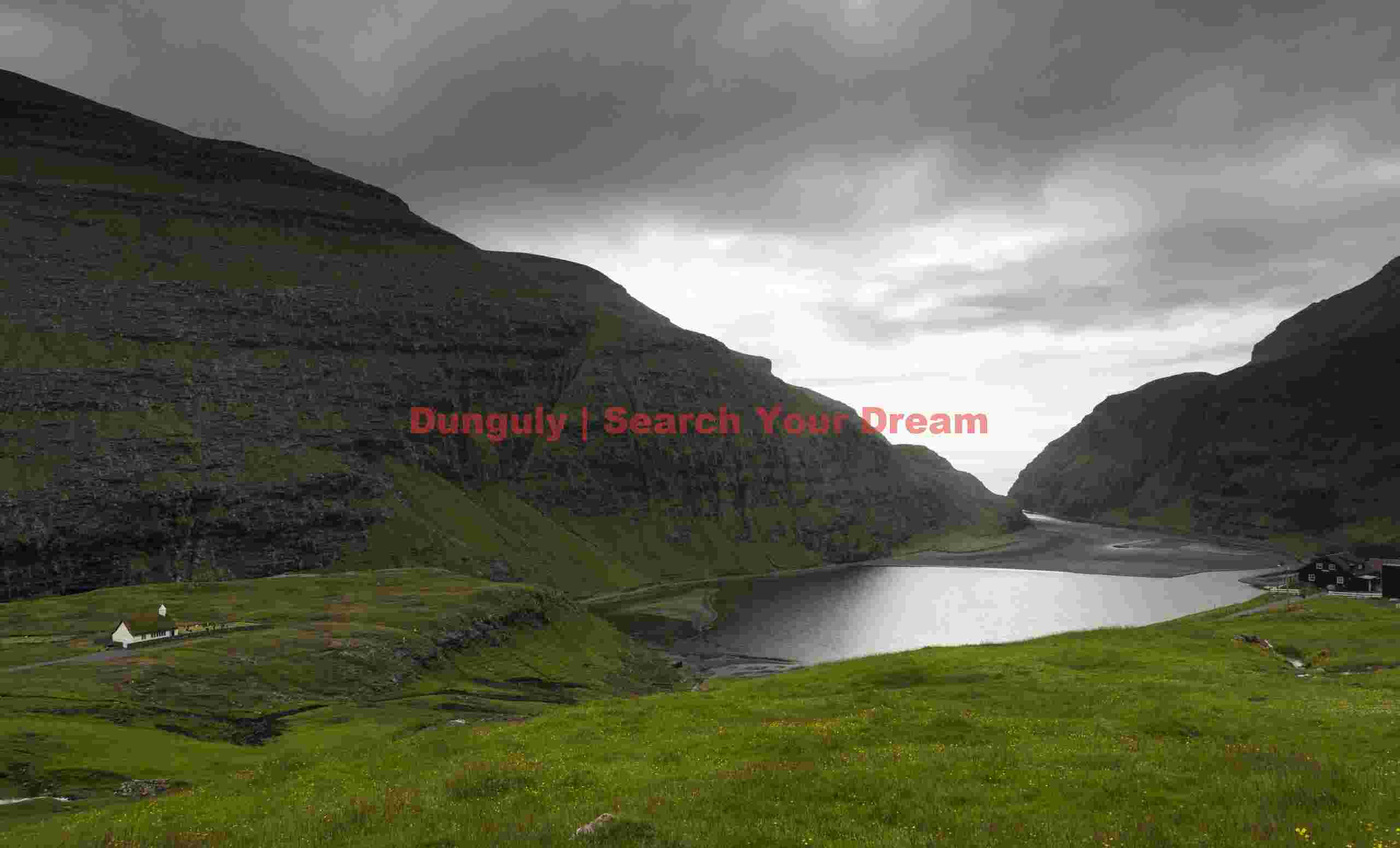 Saksun church and lagoon