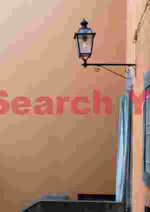 Street lamp and orange wall