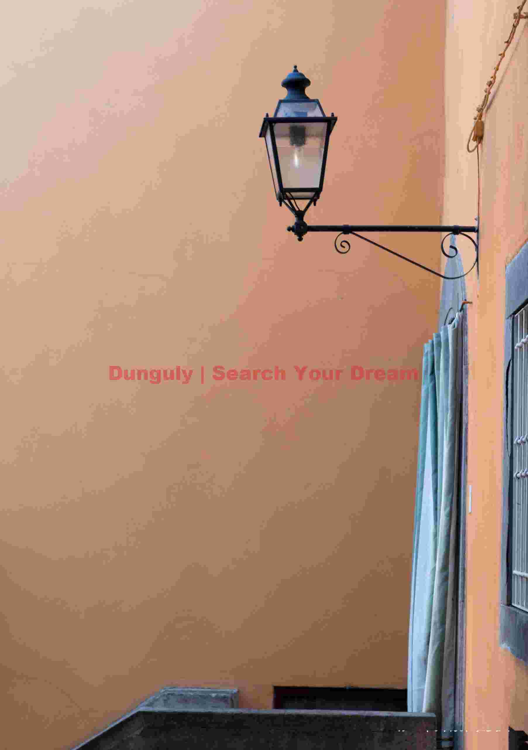 Street lamp and orange wall