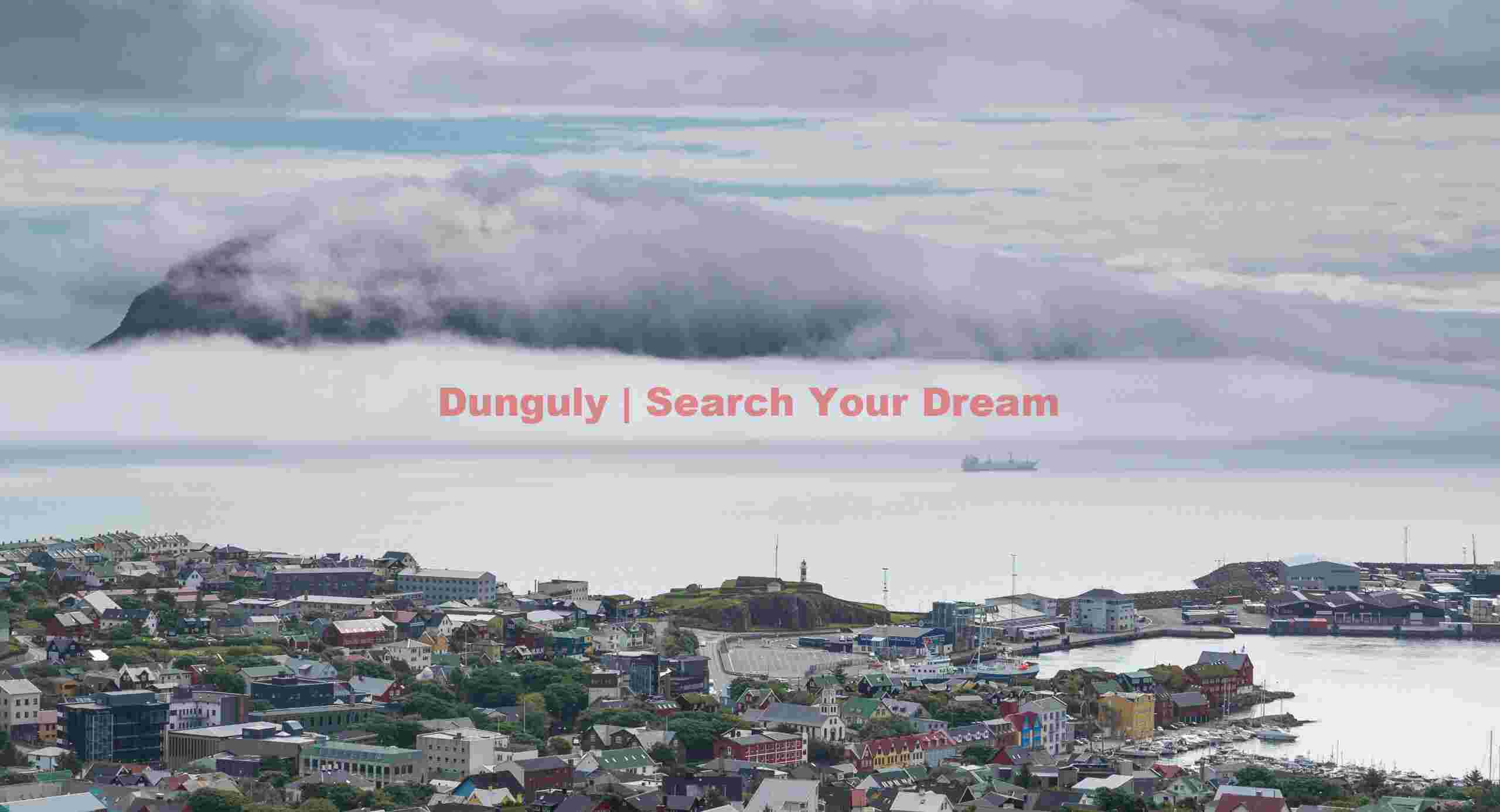 Tórshavn, with Nólsoy hidden in mist