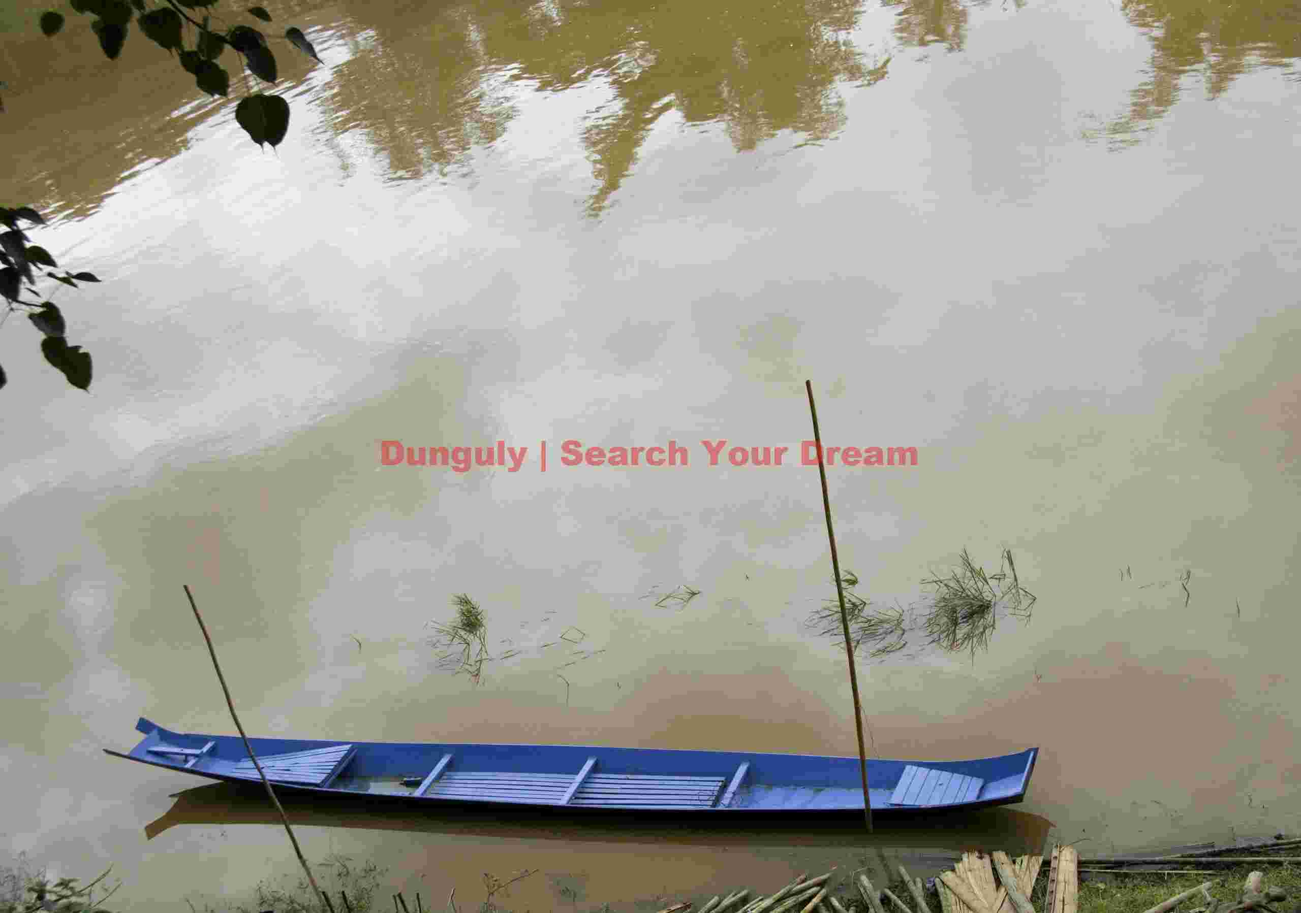 Blue boat, Mekong River, Laos