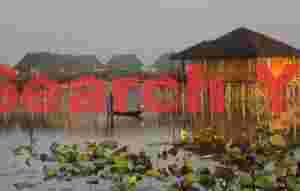Bridge and fisherman at Golden Isles