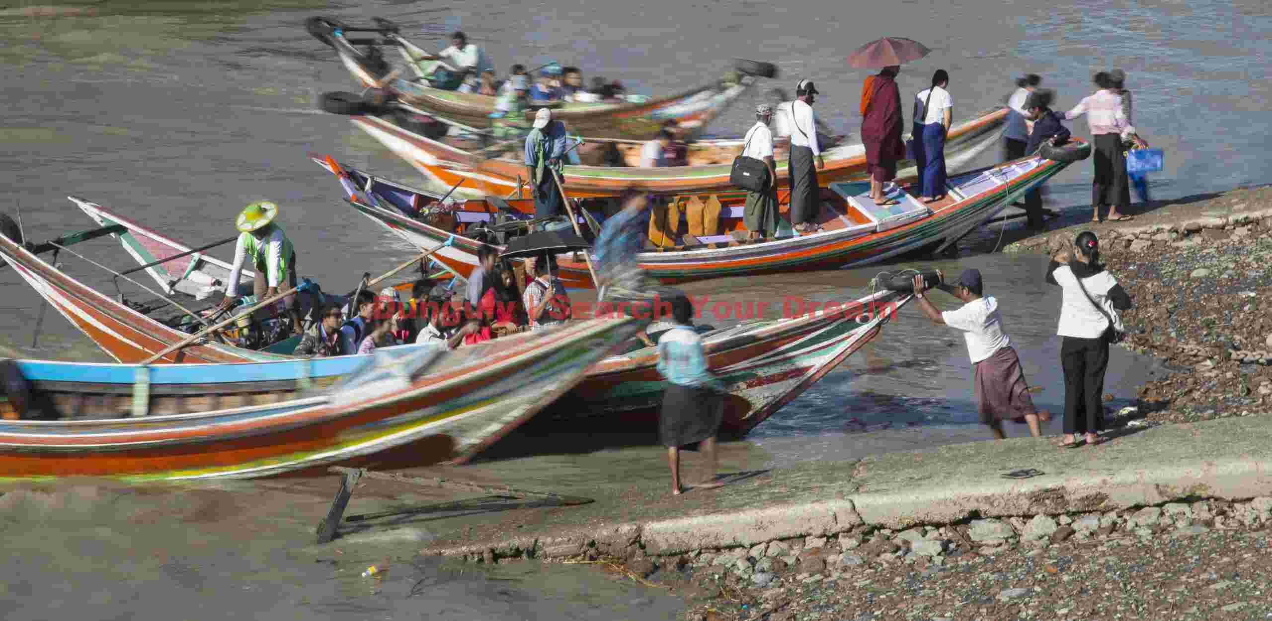 Ferry boats pushing off