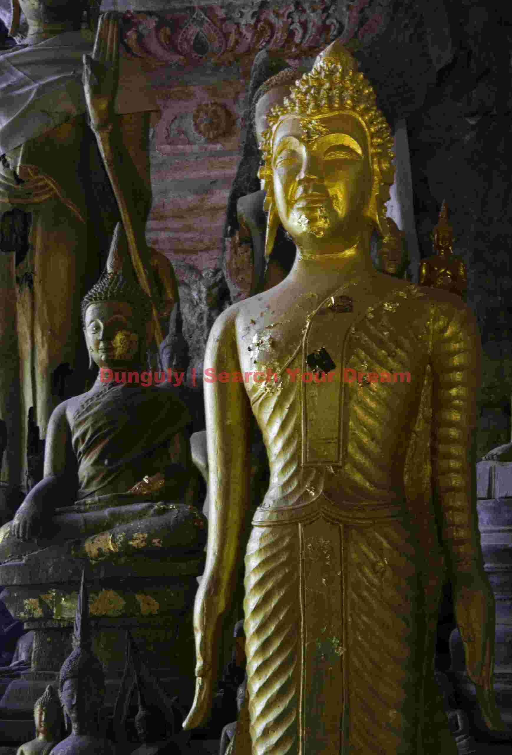 Golden Buddah, lower Pak Ou Cave, Laos