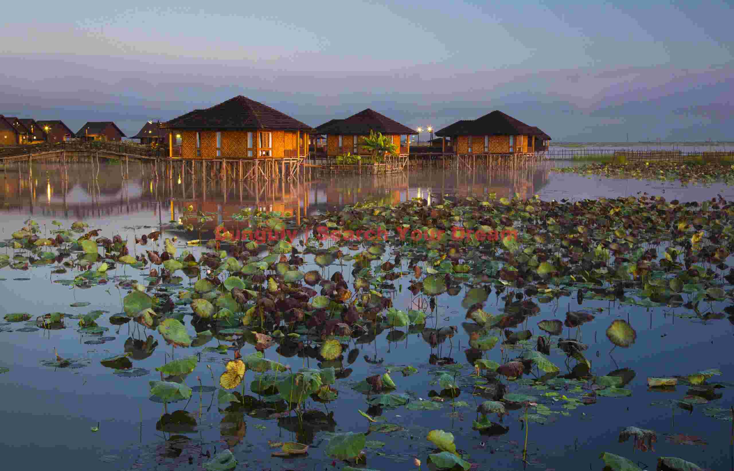 Golden Isles Cottages during the golden time before sunrise