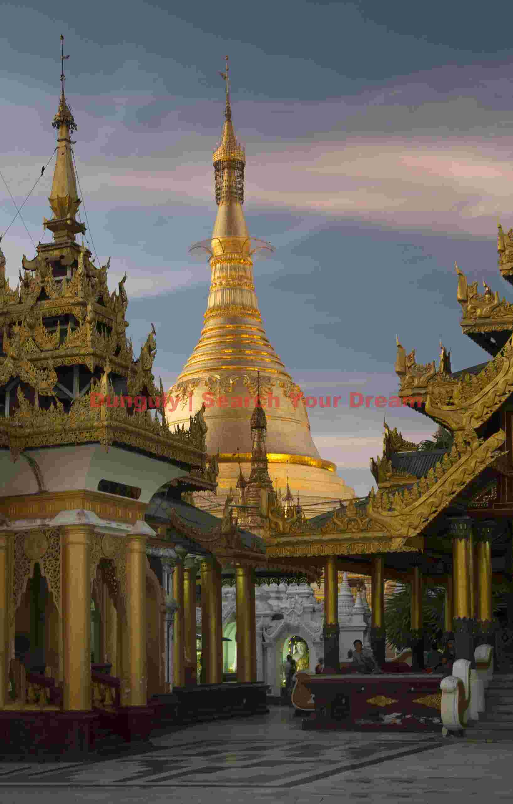 Golden spires at sunset