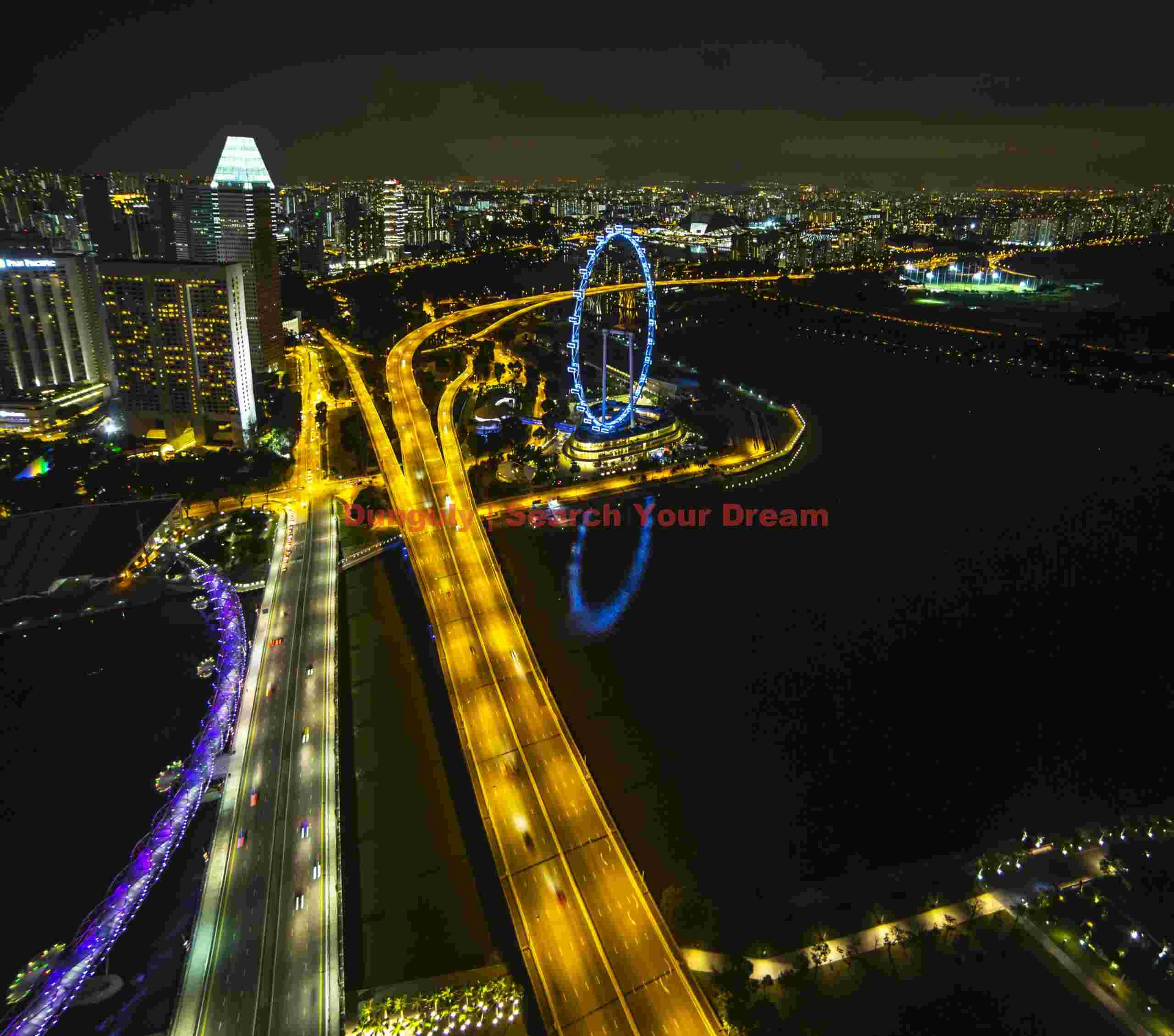 Highways and ferris wheel