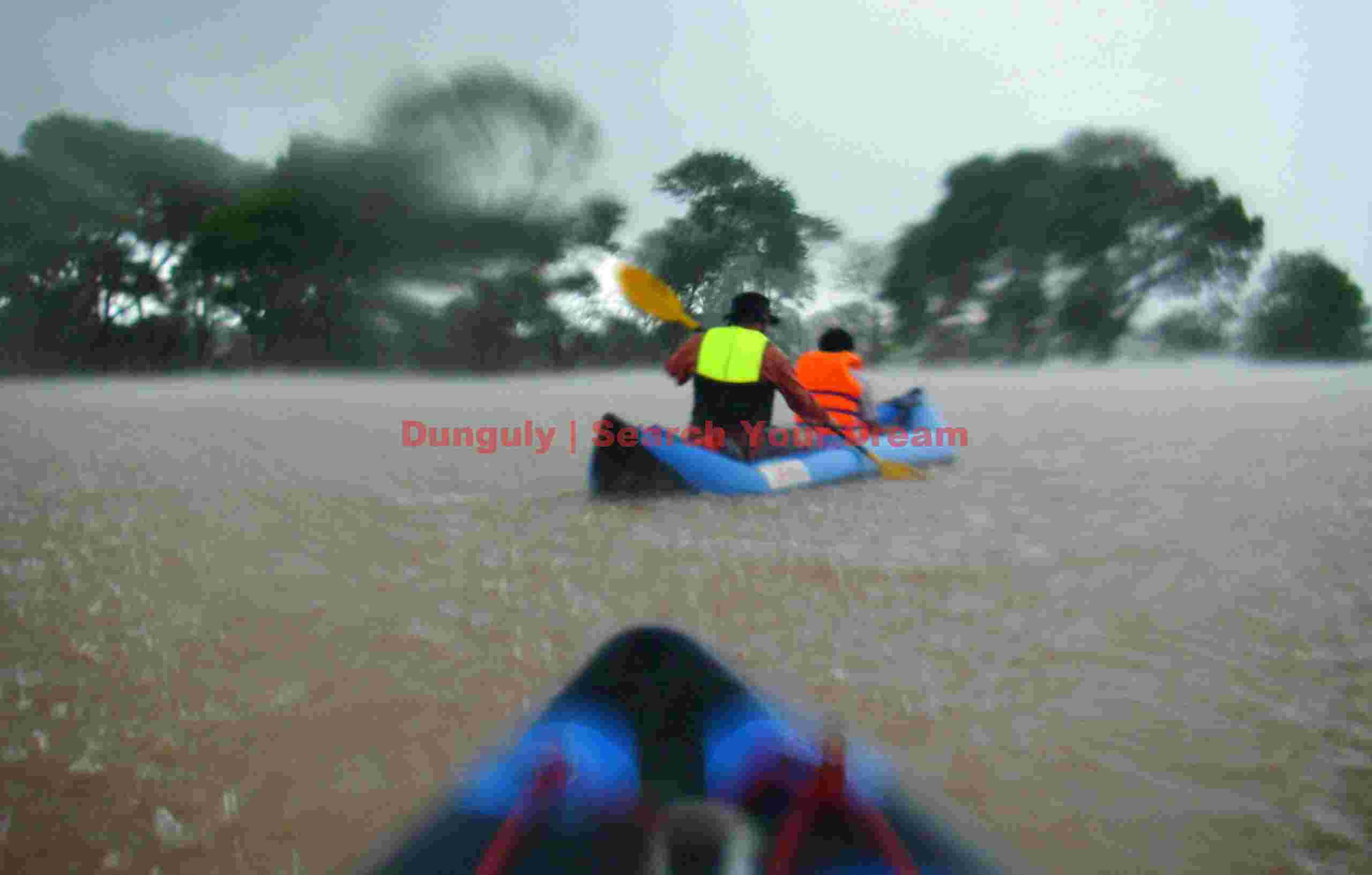 Kayaking in downpour