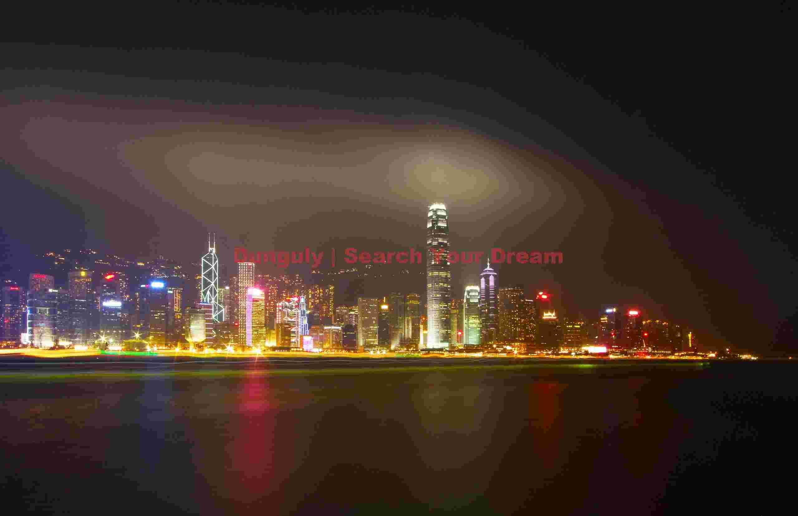 Long-exposure Hong Kong nightscape