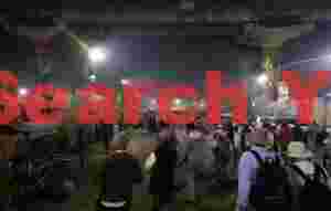 Night scene under the bridge over the Ganges