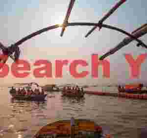 Rowboats on the Yamuna river