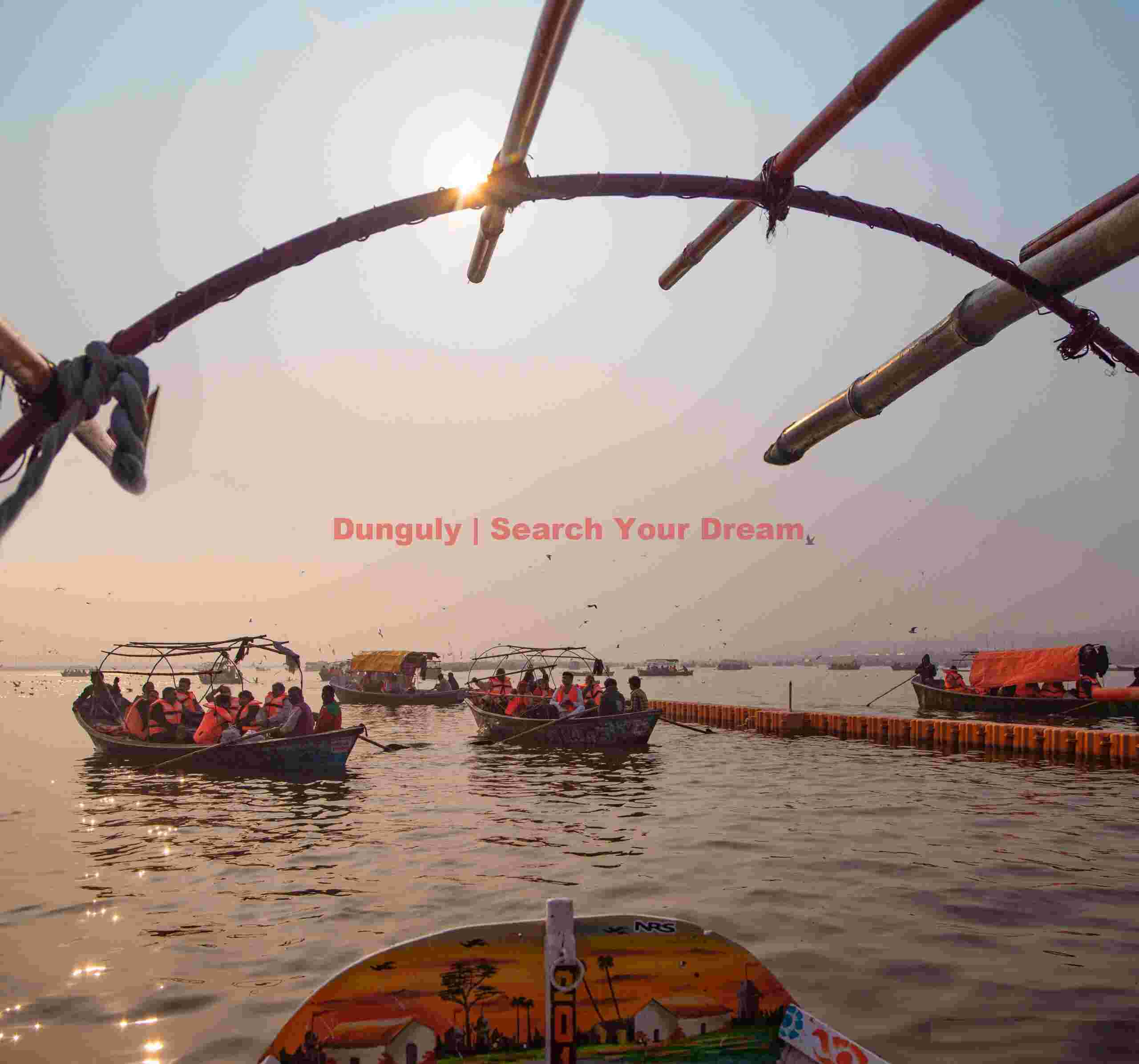 Rowboats on the Yamuna river