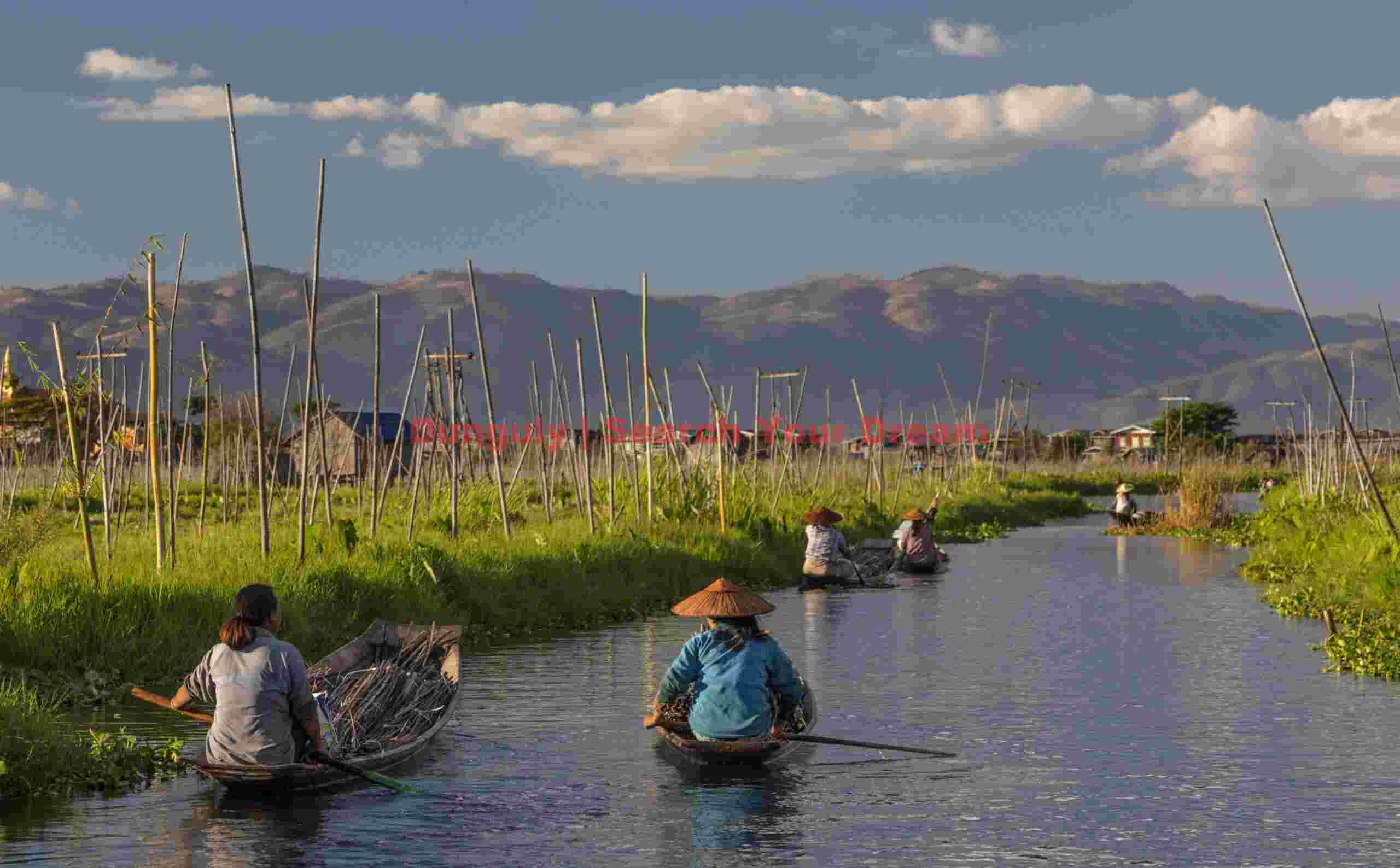 Waterway between the hydroponic gardens
